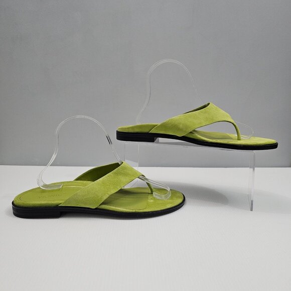 Vionic Agave Toe Post Sandal Womens 10 Green Suede Slip On Comfort Arch Support - Picture 3 of 13